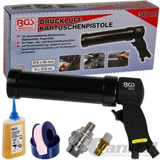 BGS DRUCKLUFT-KARTUSCHEN-PRESSE PISTOLE 310ml FUGEN-/ SILIKONSPRITZE mit ZUBEHÖR