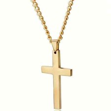 Edelstahl Halskette mit Kreuz