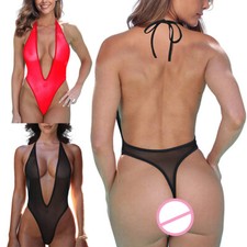 Damen Monokini Badeanzug Sexy Stringtanga Bikini Bodysuit Unterwäsche Reizwäsc ↕