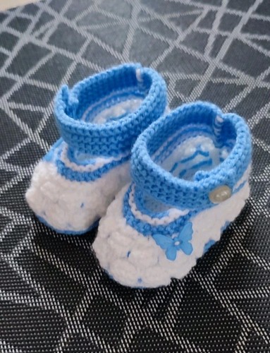 Babyschuhe gestrickt ballerina - gestrickt,