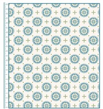 Baumwollstoff Ethno Südafrika Meterware 3 Leopards No 1 weiß-blau ab 50cmx180cm