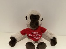 Nici Affe Gibbon ca. 20 cm Kuscheltier mit T-Shirt Bitte Abstand halten Zoo
