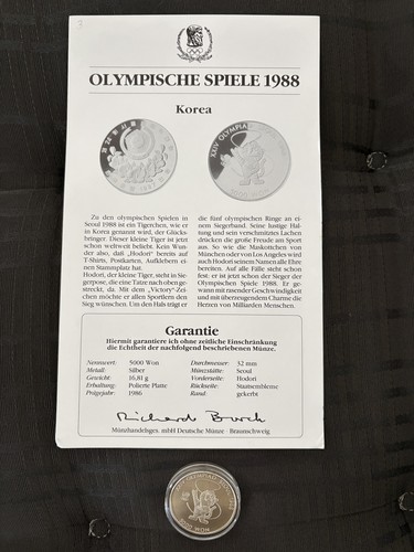 5000 won silber münze korea - silber,