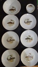 6 Fischteller , 2 Schüsseln Fischservice Bavaria Winterling Kirchenlamitz