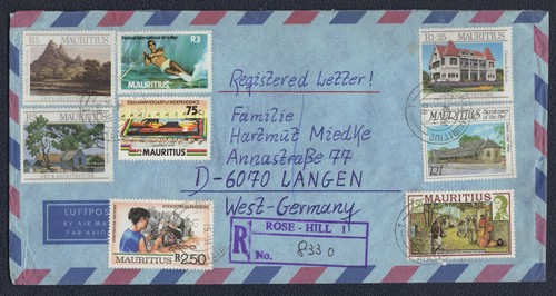 Mauritius 1988 registered - mauritius, 1988,