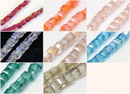 4x4mm 98st glasschliffperlen - 4x4mm,