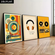 3er Leinwanddruck  Set Retro