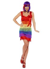Regenbogen Flapper Kostüm -