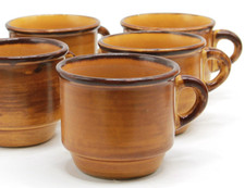 SAINT CLEMENT Frankreich Provencal Cognac Keramik 5x KAFFEETASSE Landhaus Stil