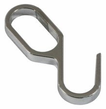 Einhängehaken für Schrankrohr oval Garderobenhaken Metall Schrankrohrhaken Chrom