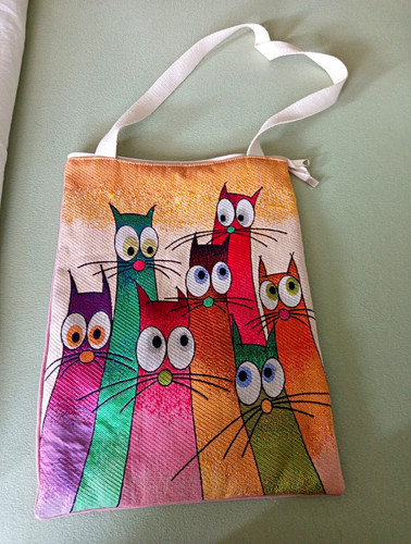 Tasche stoff katzenmotiv - tasche,