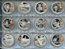 CHINA 2008 - Alle 12 x 10 Yuan in Silber (je 1 Unze), PP Farbe - OLYMPIA BEIJING