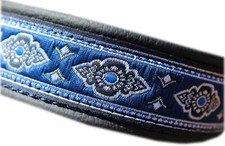 Hundehalsband Leder Blau