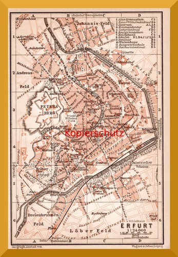 Erfurt original stadtplan von - +original,