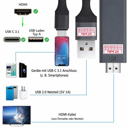 Usb typ auf - typ-c, konverter