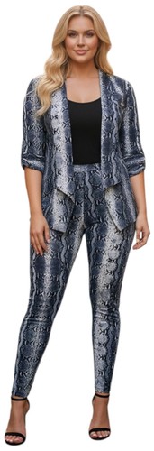 Grauer print blazer mit - print,