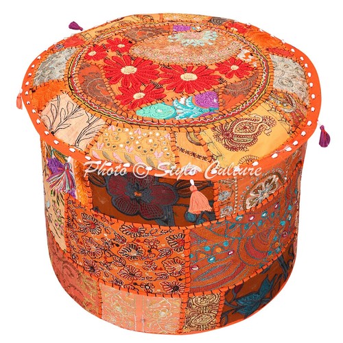 Bohemian patchwork pouf - bohemian,