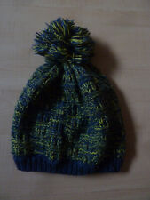 Mütze Jungen blau gelb innen mit Fleece warm für Kinder im Grundschulalter