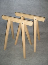 2 formschöne Tischböcke in Eiche Roh belassen   Wildeiche Bock Tischbeine Atlas