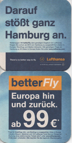 Bierdeckel von der lufthansa - #,
