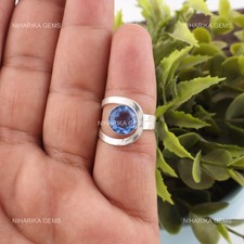 Sterlingsilber Rund Tansanit