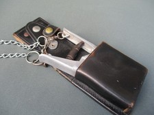 ALTE SCHAFFNERZANGE, ENTWERTERZANGE MIT DATENBLATT UND ORIGINAL LEDERTASCHE