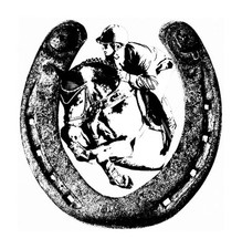 Aufkleber Trabrennen Traber Sulky Pferd Sattel Trense Reiter 