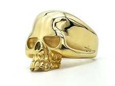 Skull Edelstahl Ring Gold Biker Gothic Rocker Rockabilly Totenkopf Club USA