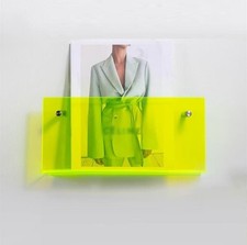 Zeitschriftenhalter Wand Acryl Neon Gelb | Modernes Regal für Bücher & Magazine
