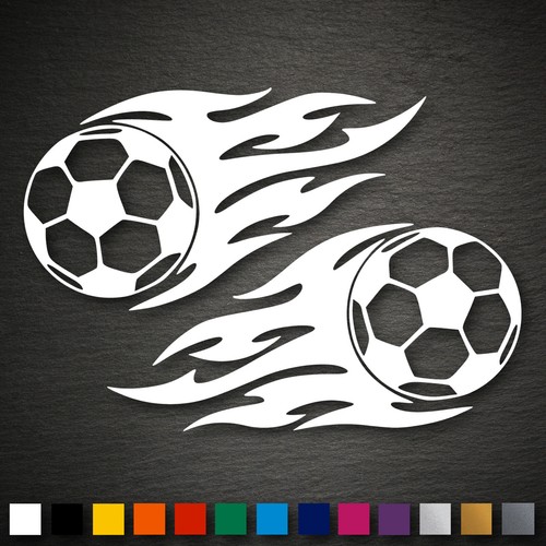 14074 fussball mit - 2x, flammen