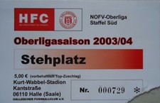TICKET Oberliga 2003/04 Hallescher FC - FSV Zwickau