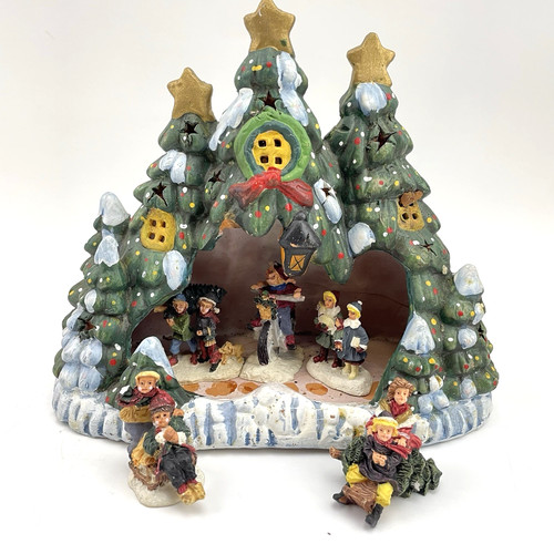 Weihnachtshaus mit figuren - figuren, set
