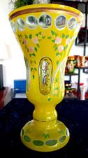 schwere Glas Vase - MURANO ANTIK - Biedermeier - Höhe 18,5 cm - 0,6 kg