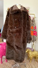 Wende Kunstledermantel Mantel Kunstfell mokka braun  Gr. 38 40 42/44