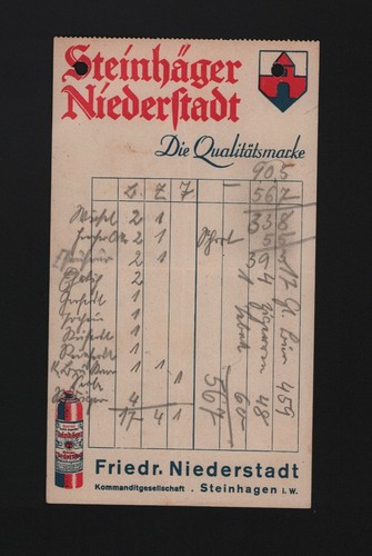 Steinhagen rechnung 1930 - steinhagen,,