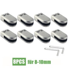 8 Stück Edelstahl Glashalter Glas Klemme Befestigung Scheibensicherung 8-10mm