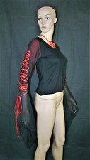 Top, Shirt, Gothic, WGT, Rock, Witch, Hexe, Spitze, Netz, Halloween, Gr. S-M