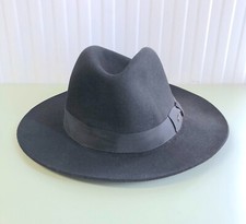 AUTHENTISCH NEU MIT ETIKETT STETSON SCHWARZ PENN BOGART HUT 100 % FELLFILZ GRÖSSE 61 (XL) UVP £299,00