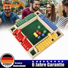 4-Spieler Shut The Box Würfelspiel Klappenspiel Brettspiel Gesellschaftsspiel DE