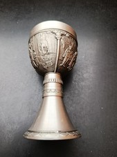 Zinnbecher Zinn Weinbecher punziert 95% Fein Zinn mit 3 Motiven