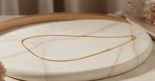 Goldene halskette flachkette - halskette,
