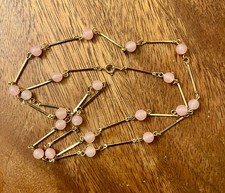 Rosenquarz Kette 74 cm