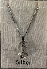 835er Silber Kette mit Perlen