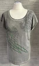 Rockgewitter Damen T-Shirt Gr. S 36 Grau mit Grünton