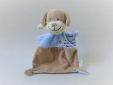 Nicotoy Hund ? blau braun Stickerei Schmusetuch Kuscheltuch (T190)