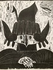 Christoph Meckel Signierter großer Original Holzschnitt von 1990 - nur 100 Ex.