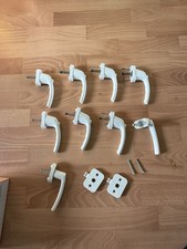 9x Fenstergriff KINDERSICHERUNG Weiß mit Druckknopf