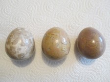 3 echte Marmor Eier mit verschiedenen Maserungen - echter Marmor