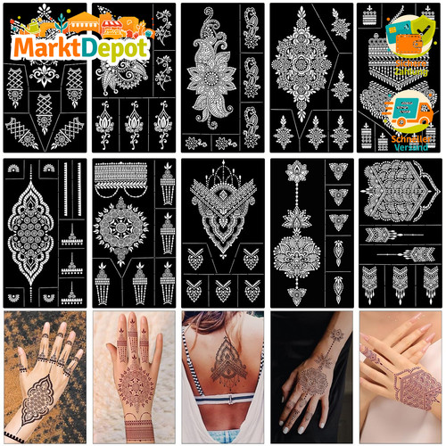 Henna schablonen blatt - henna,