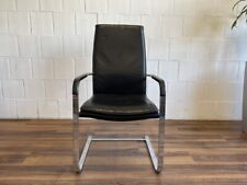 Sitag Freischwinger Leder schwarz chrom hohe Rückenlehne 